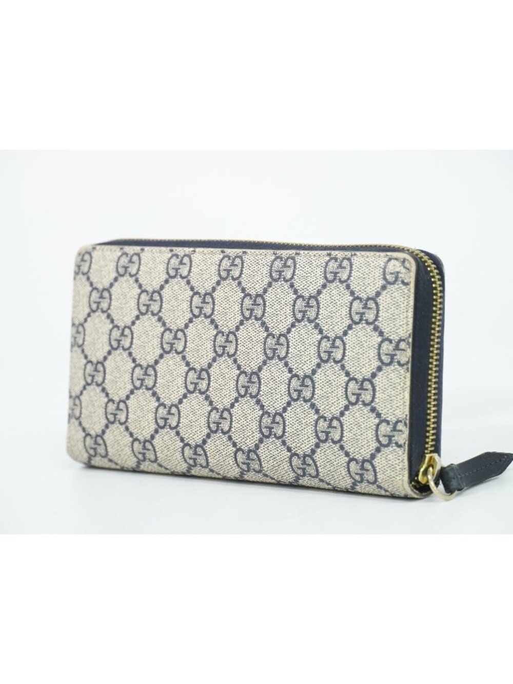 Gucci GG Supreme Zip Around Wallet Navy Vintage - Picture 2 of 9